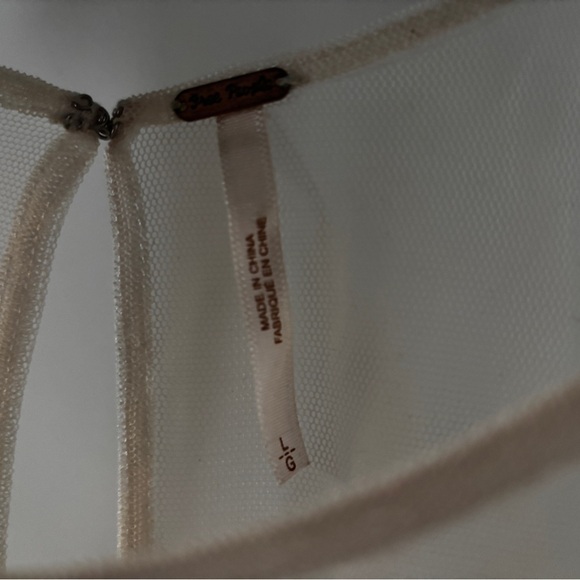 Free People Cream Mesh Detail Top - Picture 2 of 2